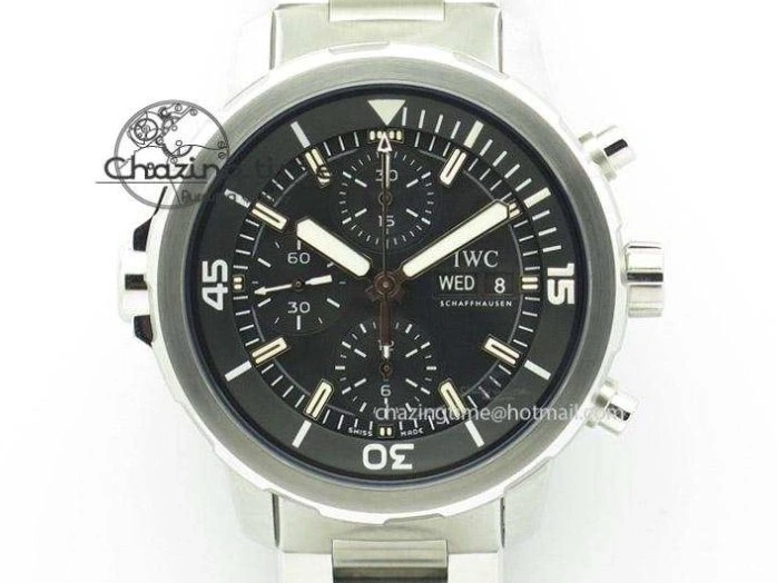 MIROTIME 0215 Portofino Chrono SS Black Dial on SS Mesh Bracelet A StreetReady 7399